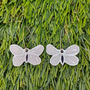 Pendientes de seda y plata mariposa