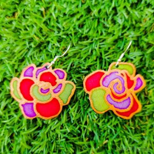 Pendientes de seda y plata