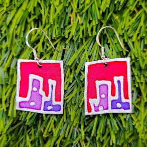 Pendientes de seda y plata ciudad