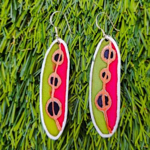 Pendientes de seda y plata