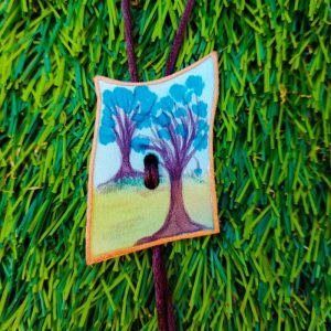Colgante de seda pintada arbol